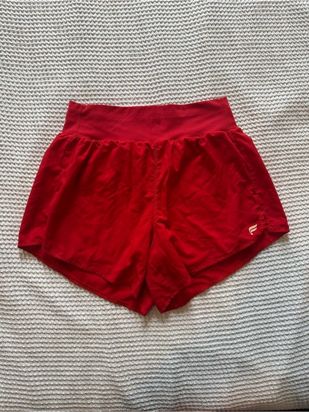 Red Racerback Crop Tank & Running Shorts Set | Fabletics - Picture 5 of 8